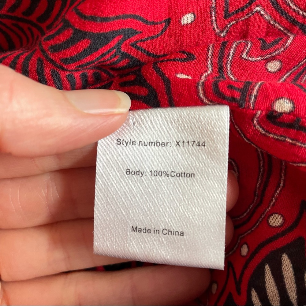 XiRENA Iris Midi Skirt Fire Red Size XS Colorful Cotton Tiered Coastal Bohemian - Picture 7 of 9